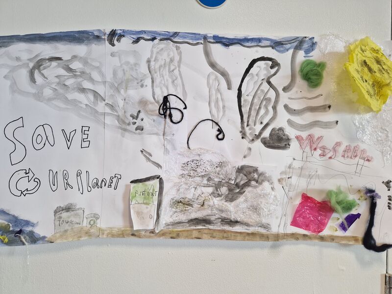 Save our planet collaged artwork