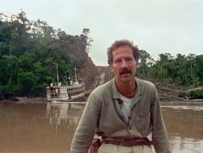 Werner Herzog on the set of Fitzcarraldo