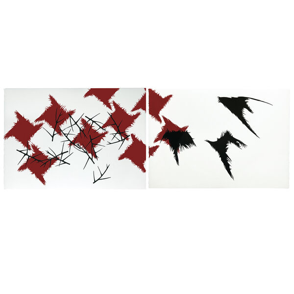 Houndstooth (Red) limited edition screenprint by Claire Barclay