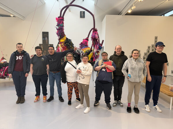 Options in Life grounp in DCA galleries looking at the We Contain Multitudes exhibition