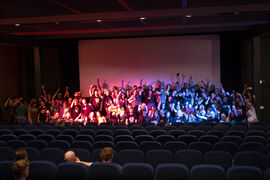 Audience on stage at Dundead 2025