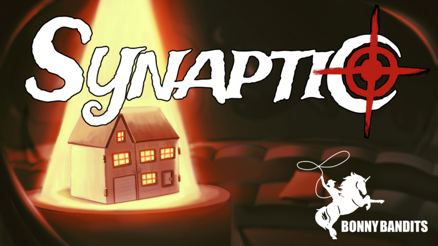 A poster featuring a house in the spotlight