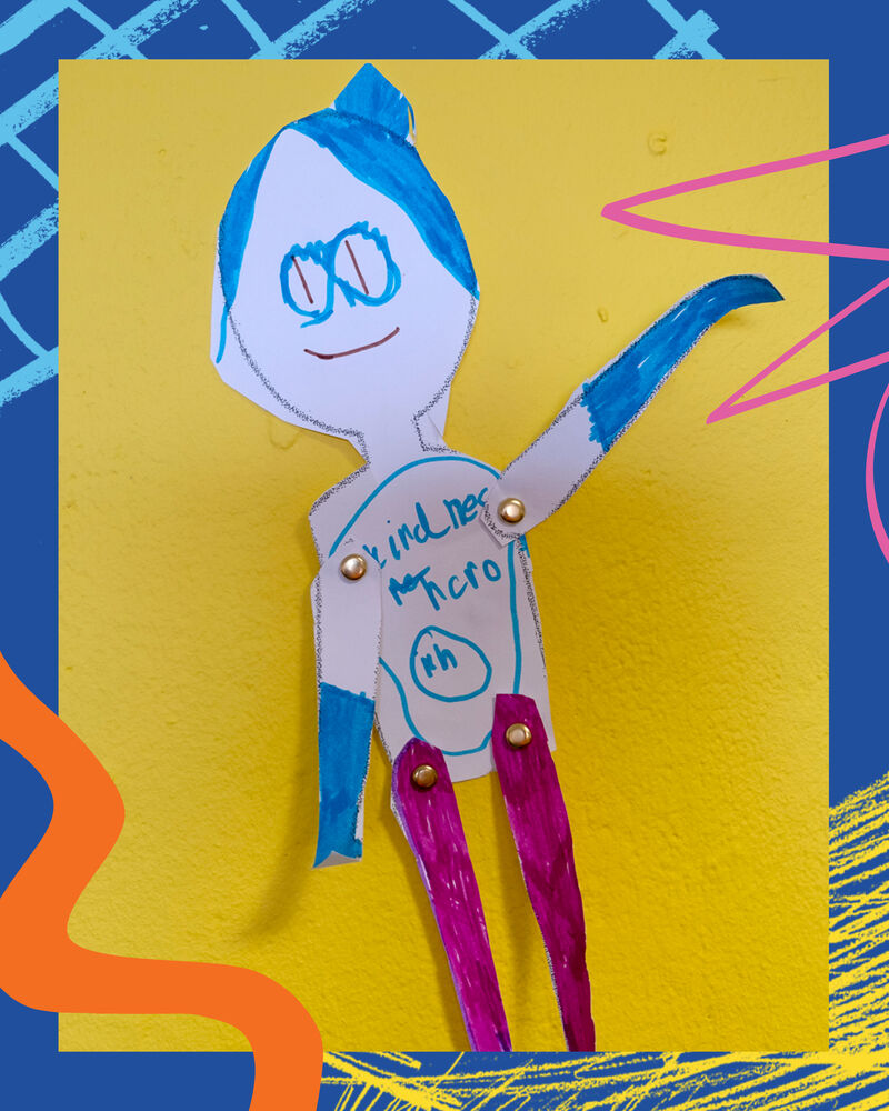 Paper character on the wall of Create Space