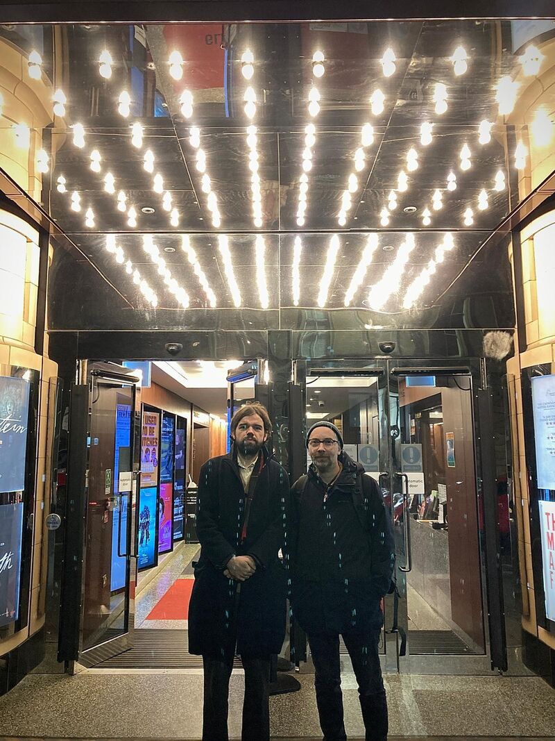  Andrew Wasylyk and Tommy Perman at the entrance to Glasgow Film Theatre