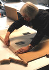 Susan Wilson printing The Hirta Portfolio in DCA Print Studio