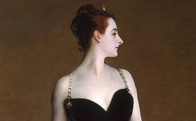 Madame X, John Singer Sargent. A woman in a black dress is shown from side profile.