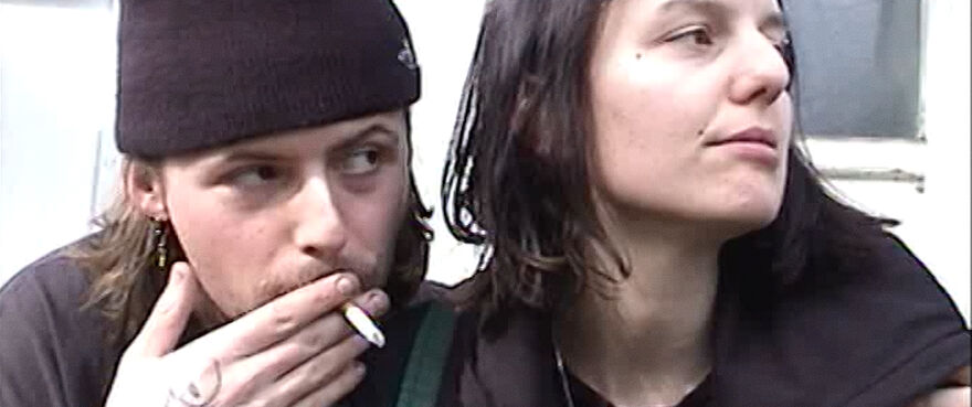 Two people smoking