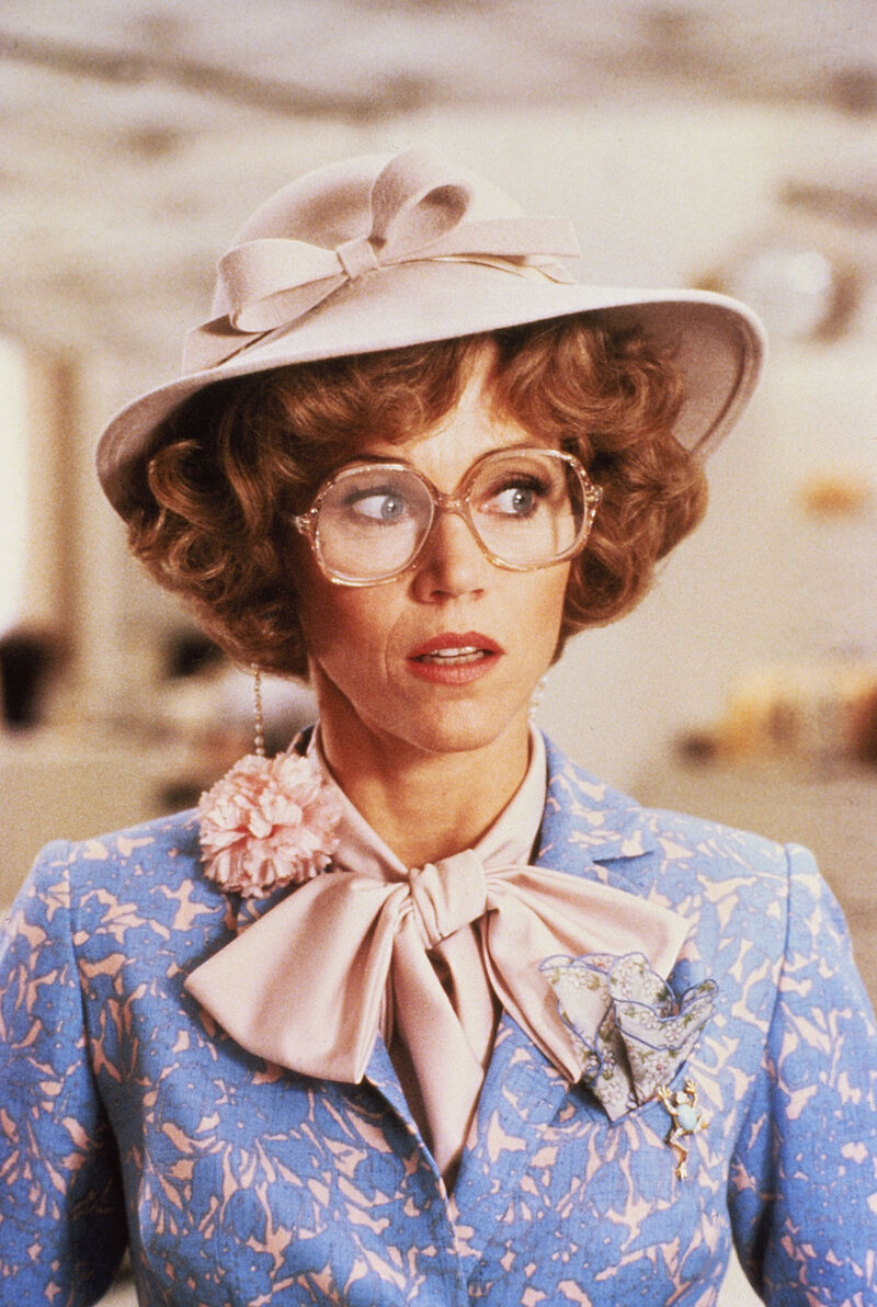 Jane Fonda looking nervous
