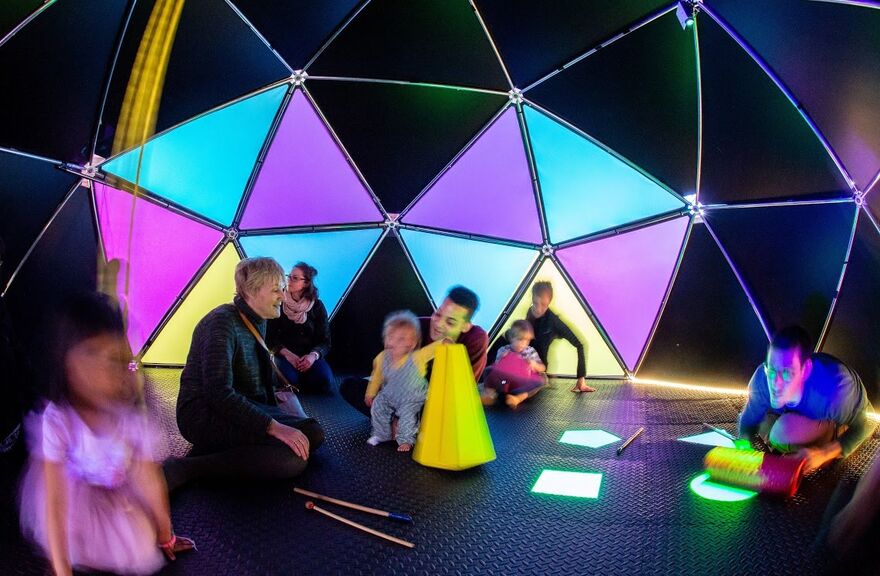 Families in Soundplay's Sound Dome