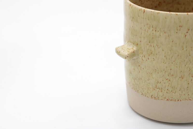 Nub handle on a stoneware cup