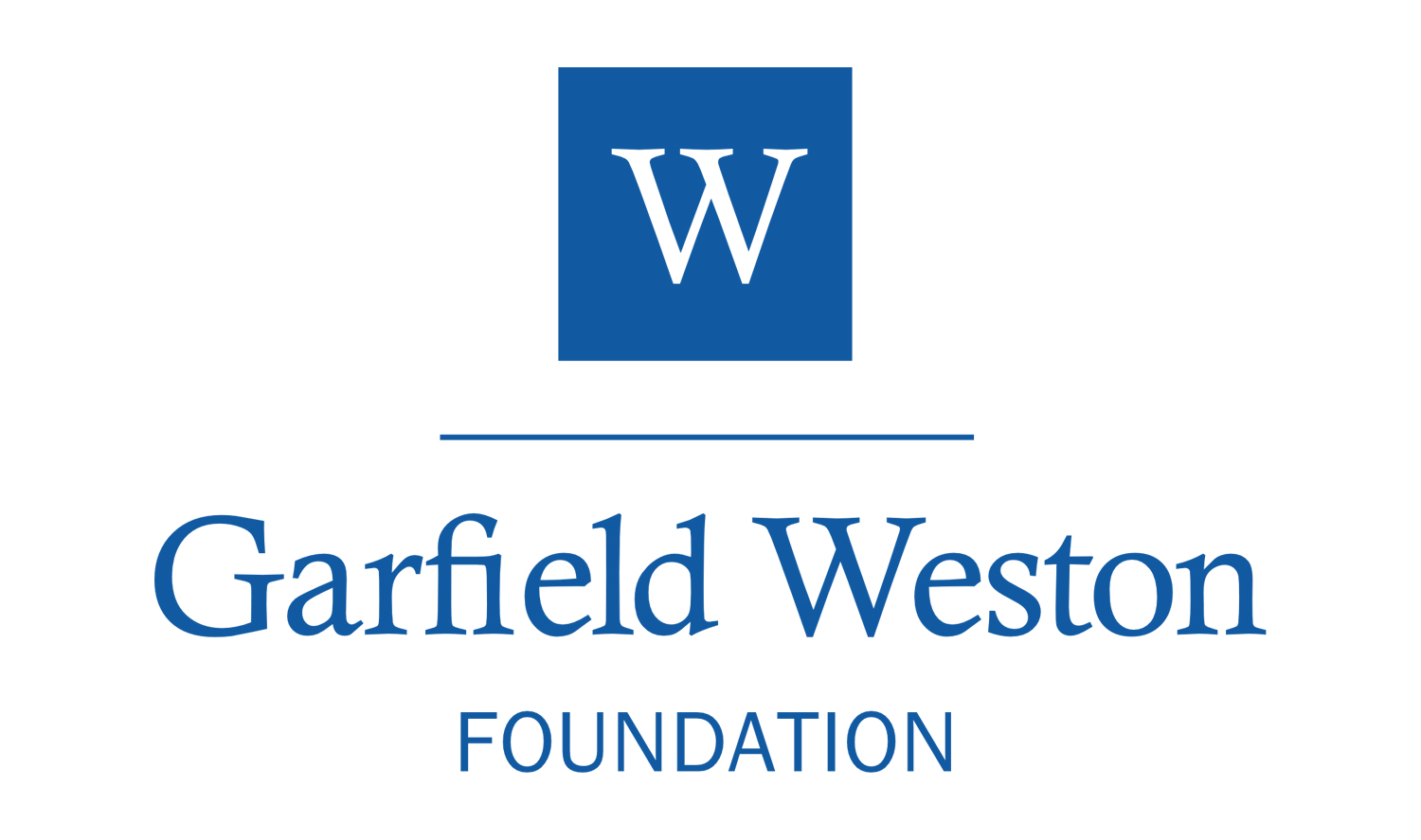 Garfield Weston Foundation logo in blue against white background