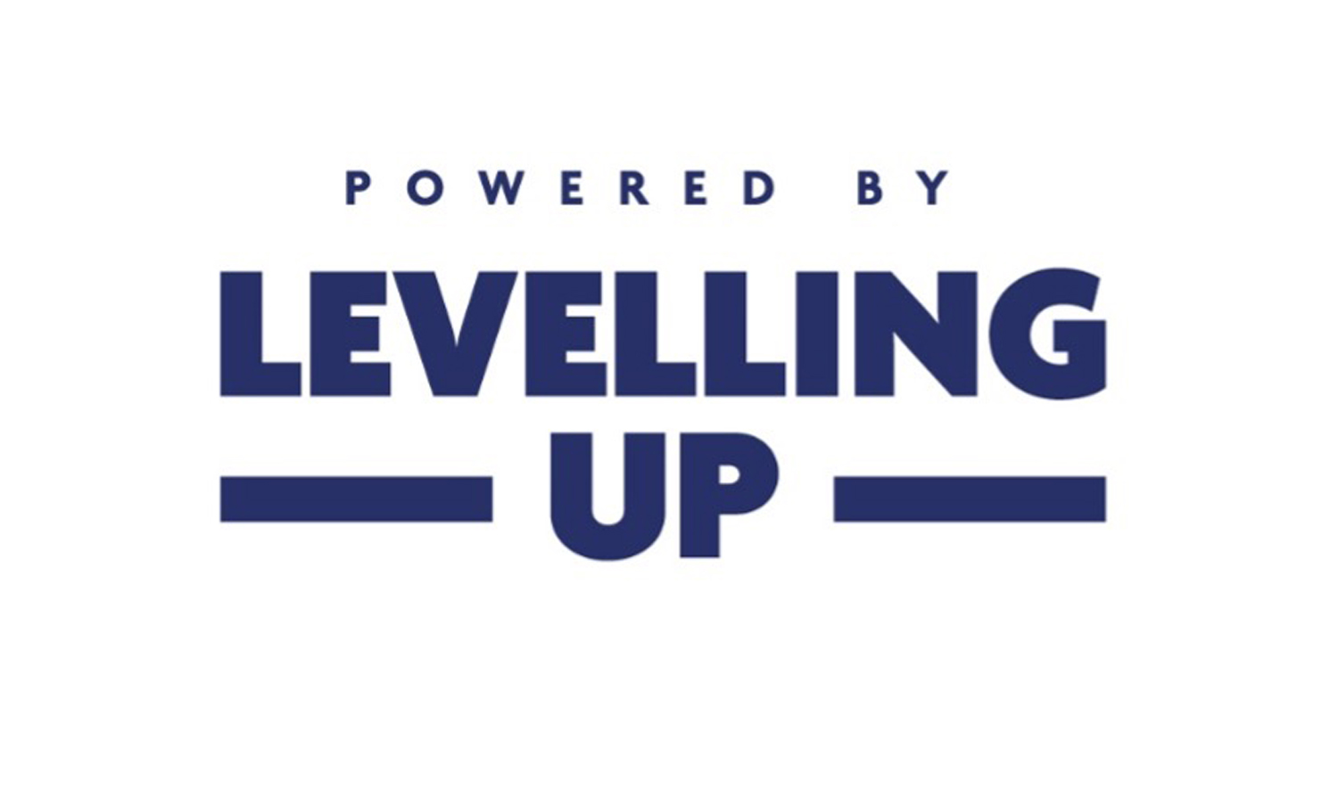 Powered by Levelling Up logo with blue text against a white background