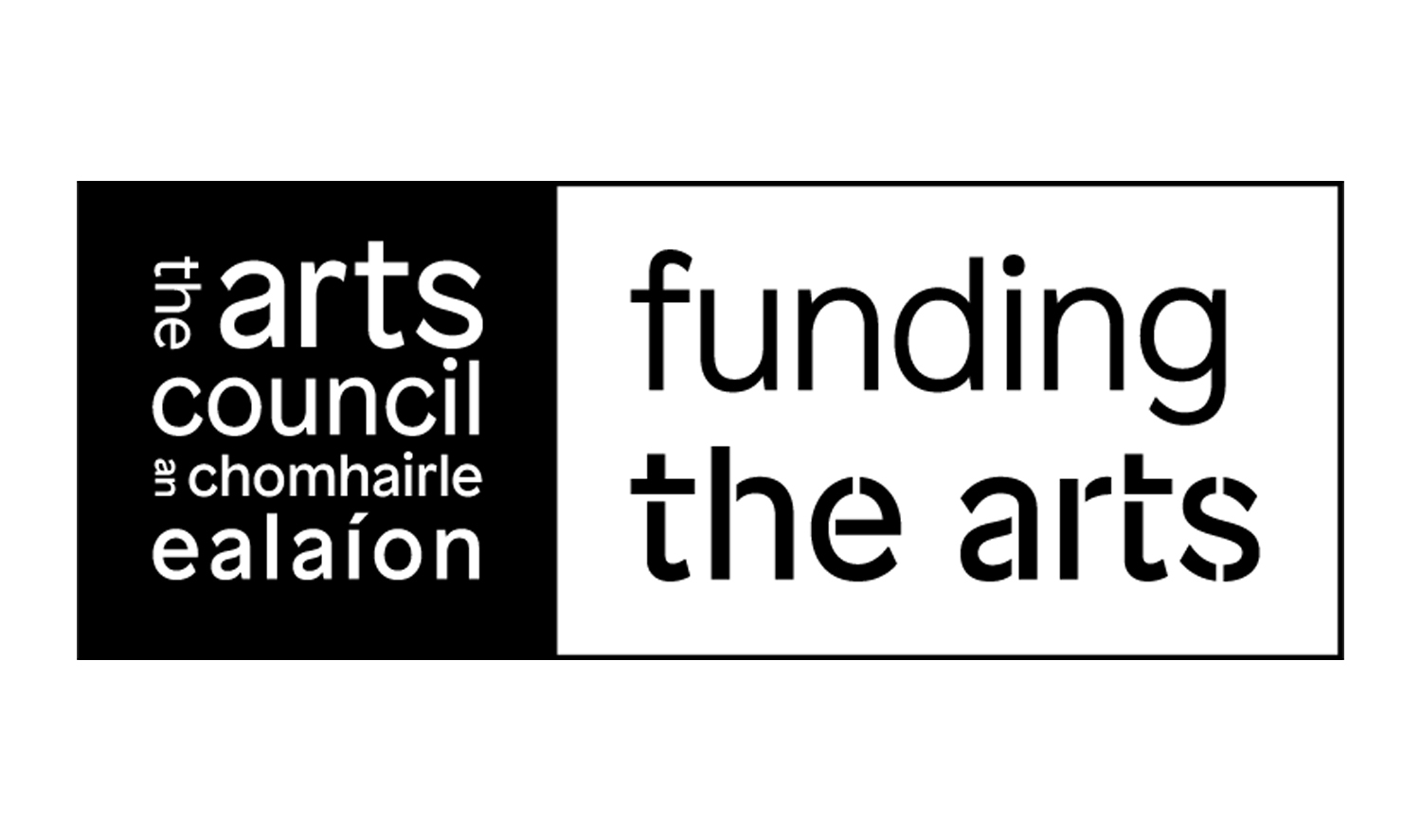 The arts council logo with text: funding the arts