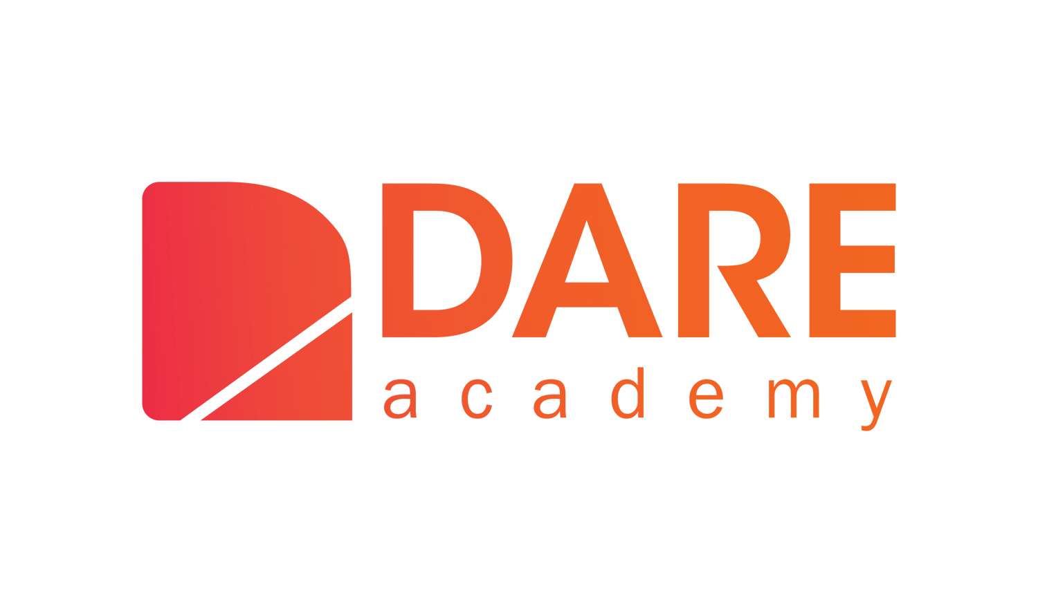 Dare Academy logo in red/orange on a white background